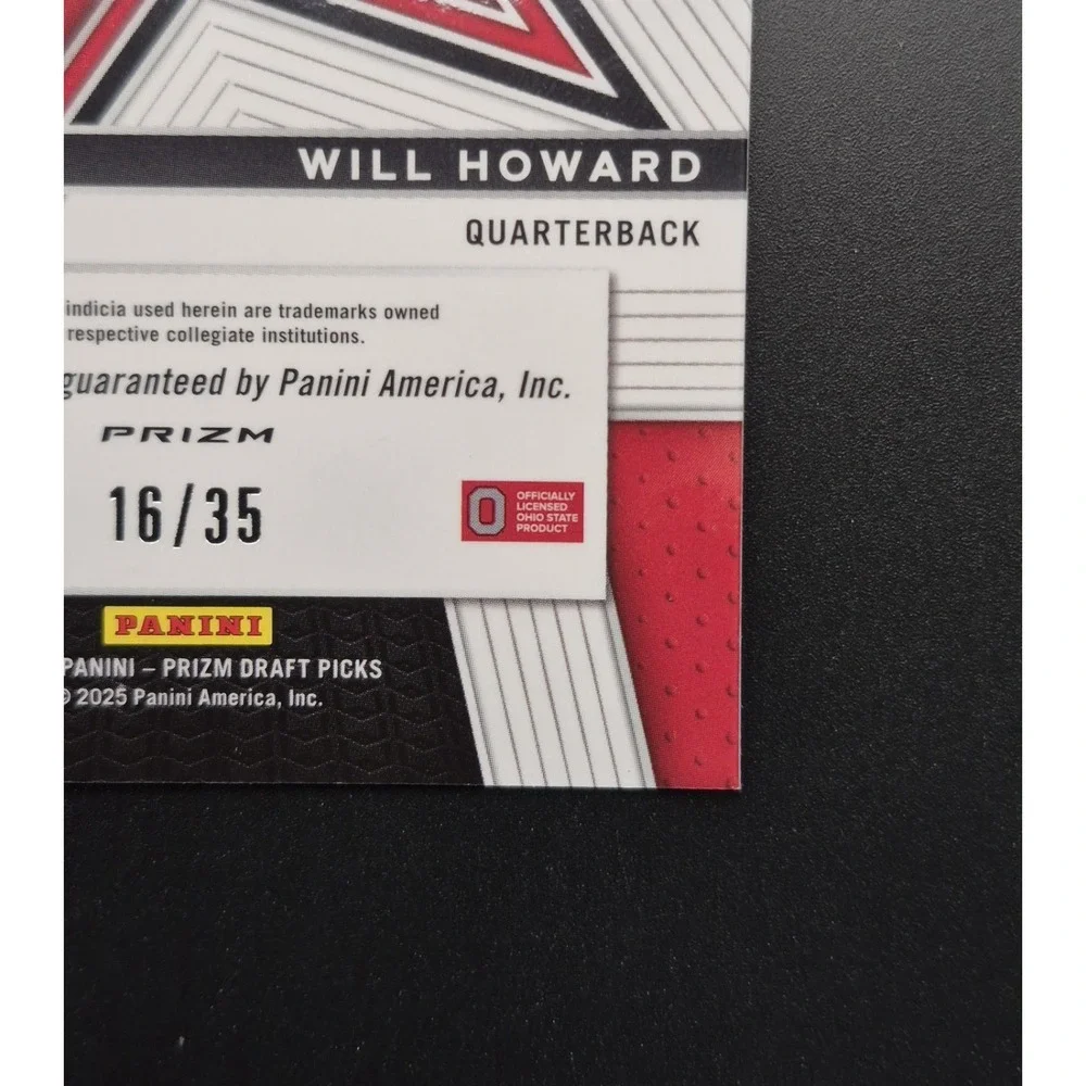 2025 Prizm Draft Picks Will Howard ##SSS-WHD Saturday Stars Orange Pulsar /35 AU
